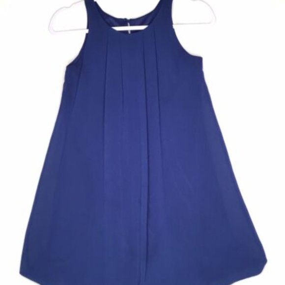 Un Deux Trois Other - Un Deux Trois Blue and in White Chiffon Pleated Shift Dress Girls